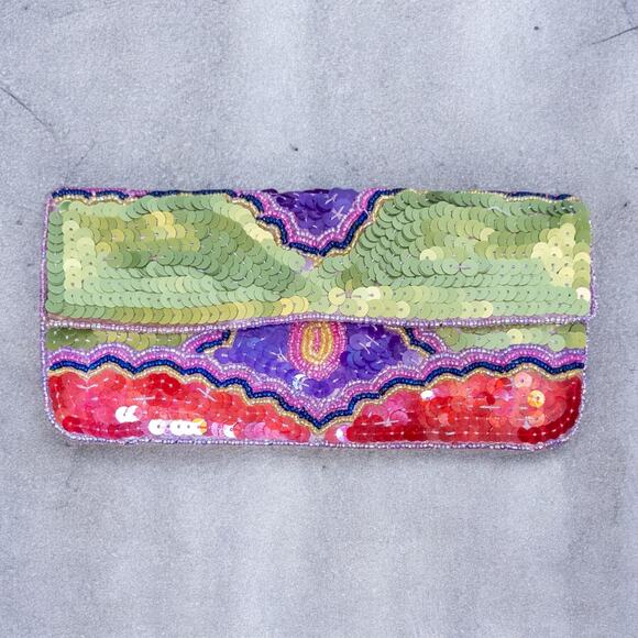 Vintage Y2K Arden B Sequin Multicolor Wallet - Picture 1 of 5